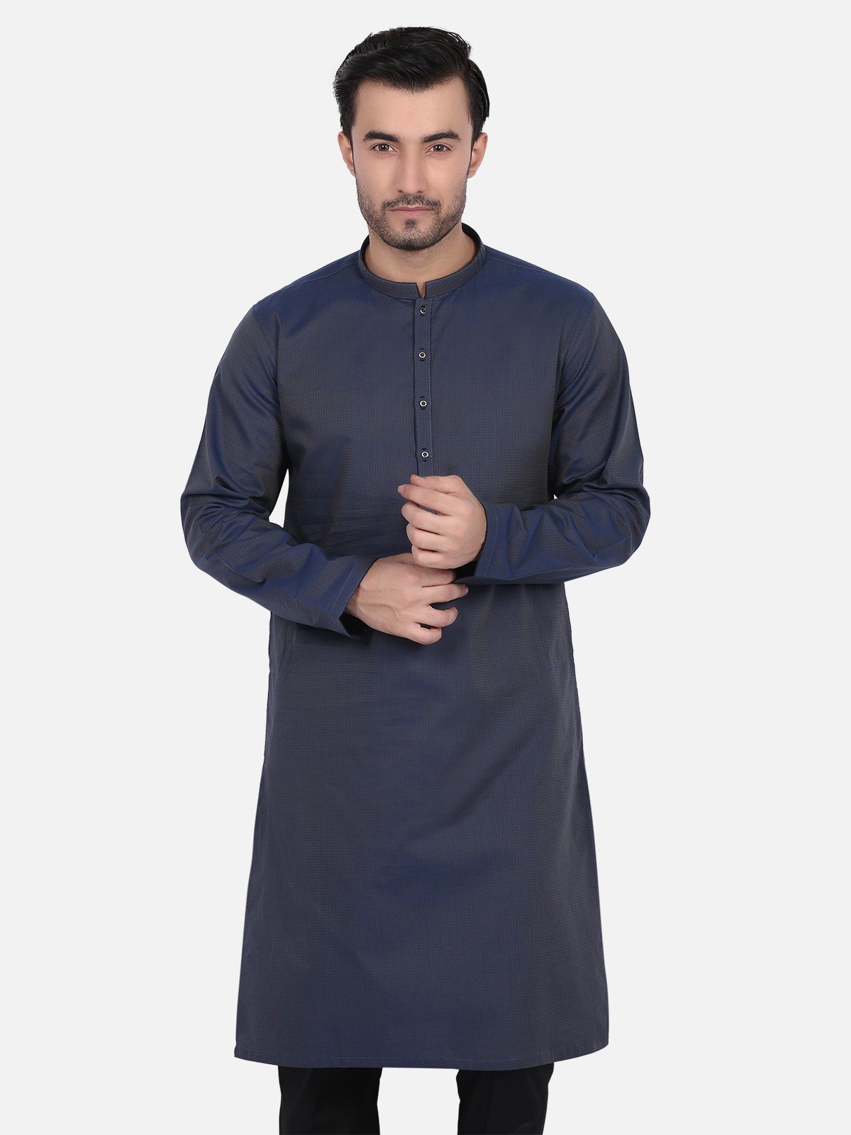 Men's Navy Kurta - EMTK18S-9648