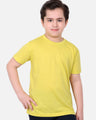 Boy's Lime Yellow Half Sleeves Basic Tee - EBTBT19-029