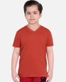 Boy's Brown Half Sleeves Basic Tee - EBTBT19-035
