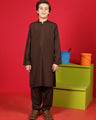 Boy's Chocolate Brown Kurta Shalwar - EBTKS19-3652