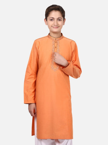 Boy's Light Orange Kurta - EBTK19-3632