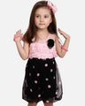 Girl's Pink & Black Frock - EGTF19S-0835