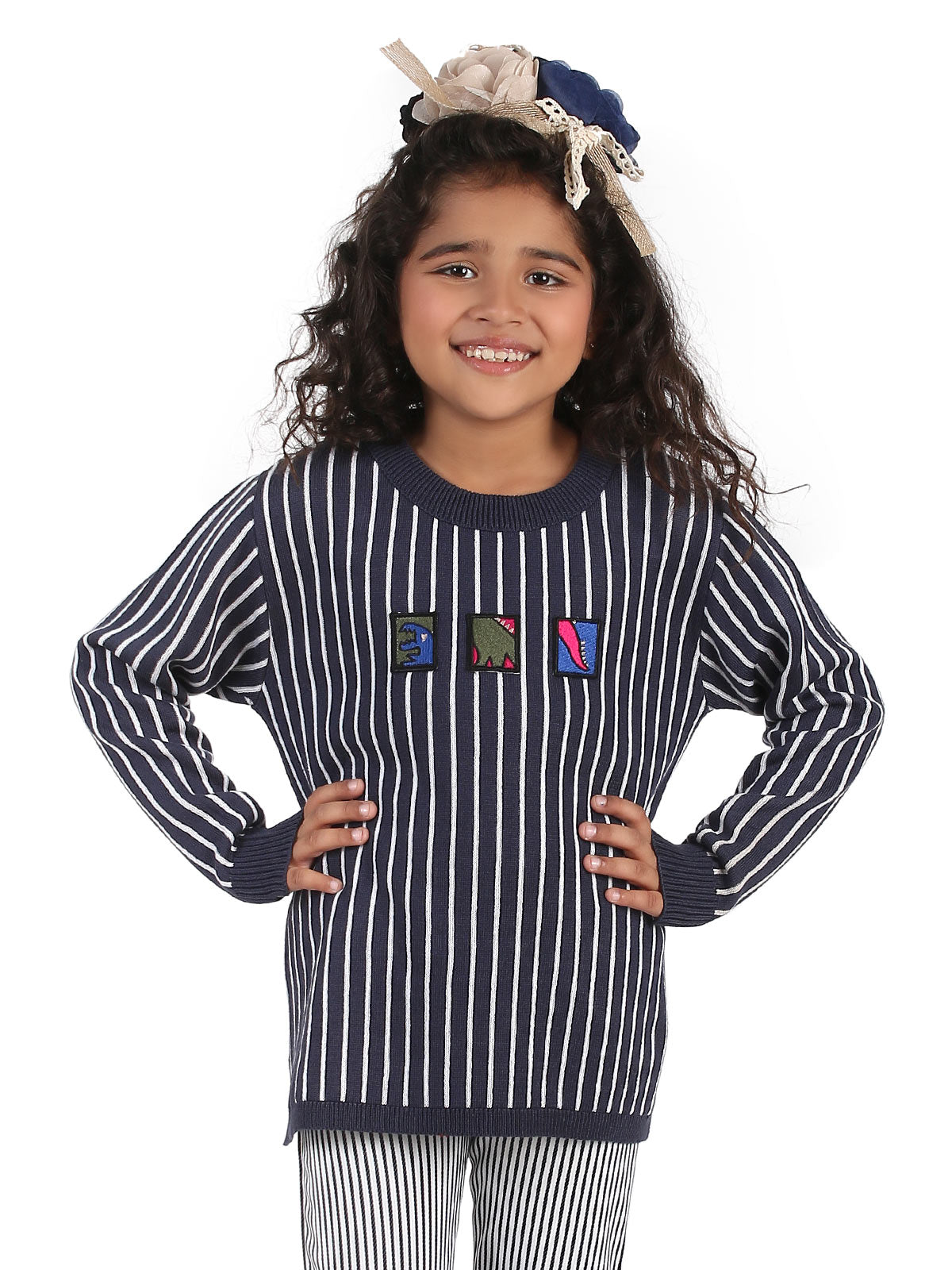 Girl's Navy Blue Sweater - EGTSWT19-006