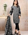 ELU19M7-19751 Unstitched Black Printed Cambric 3 Piece