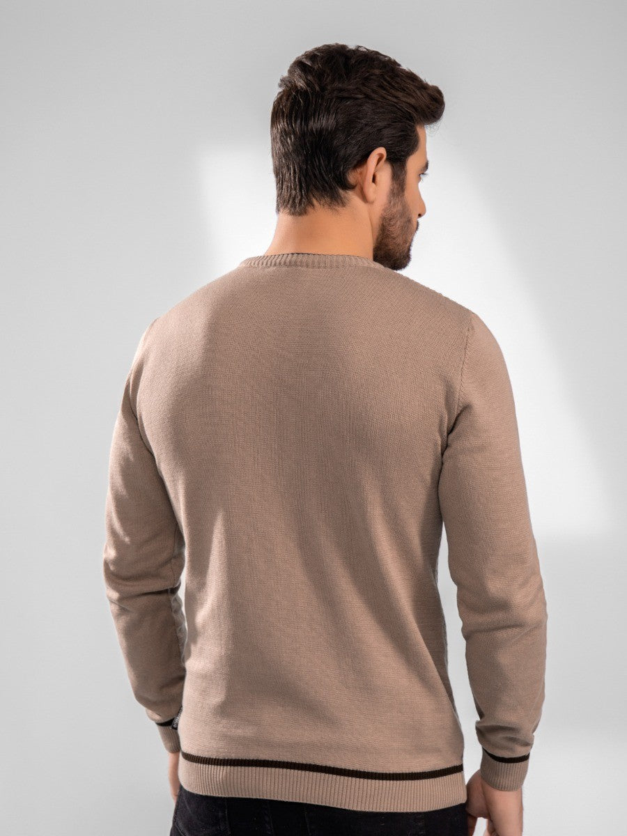 edenrobe Men s Light Brown Sweater EMTSWT20 015