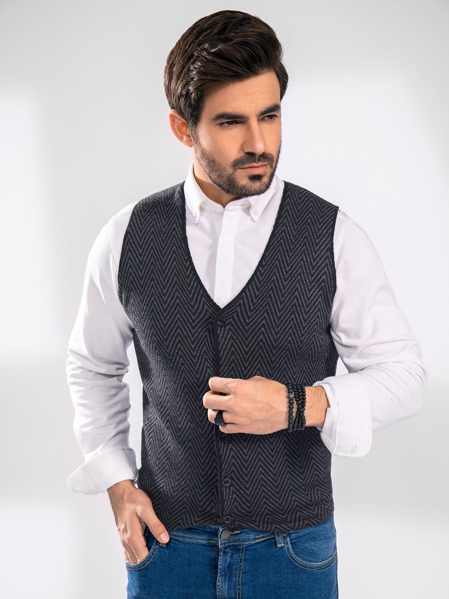 Men's Black & Grey Sweater - EMTSWT20-022