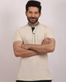 Men's Cream Polo Shirt - EMTPS20-010