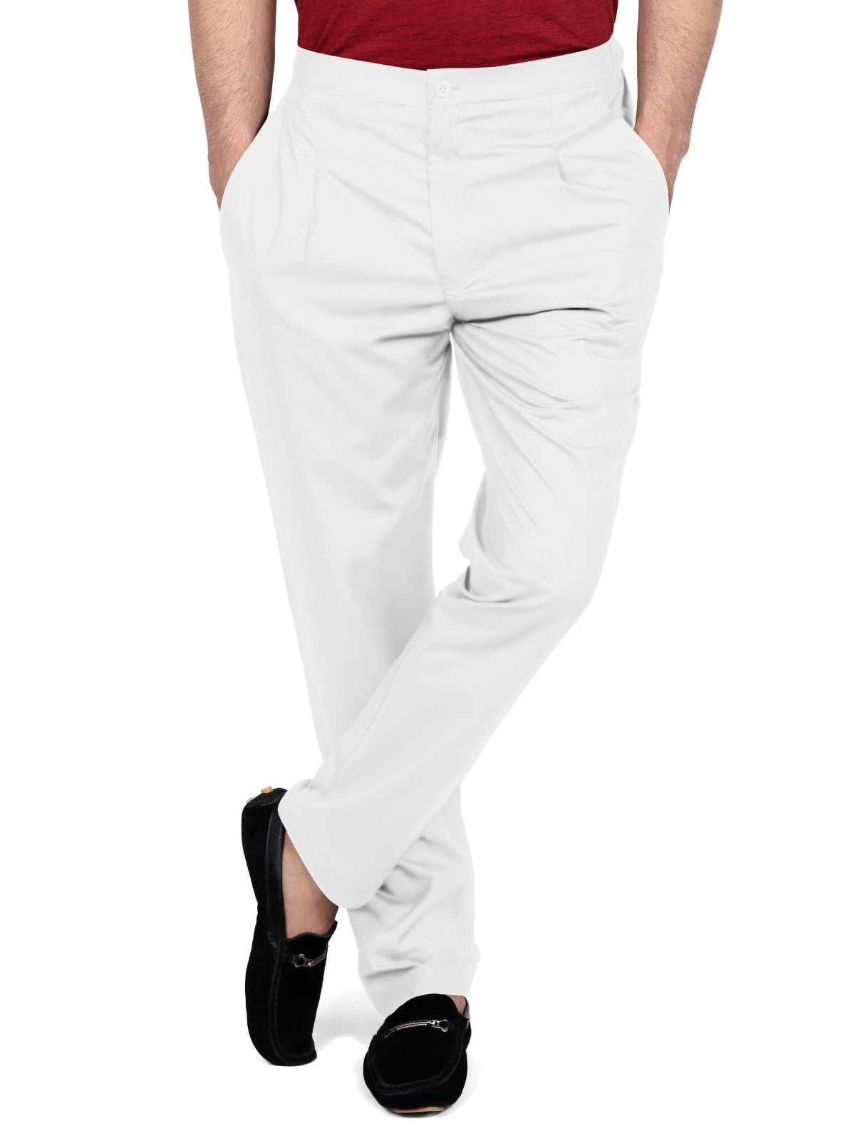 Men's White Pant Style Pajama - EMBP20-9915