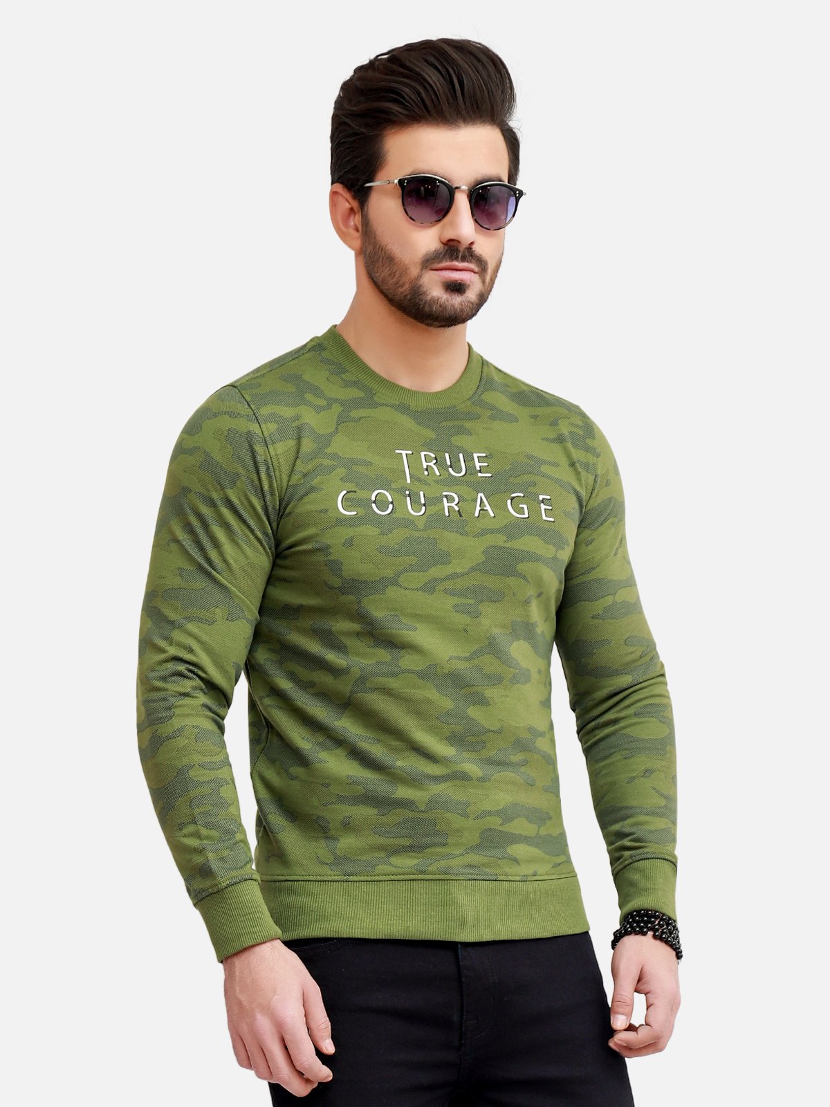 edenrobe Men's Olive SweatShirt - EMTSS20-009 – edenrobe Pakistan
