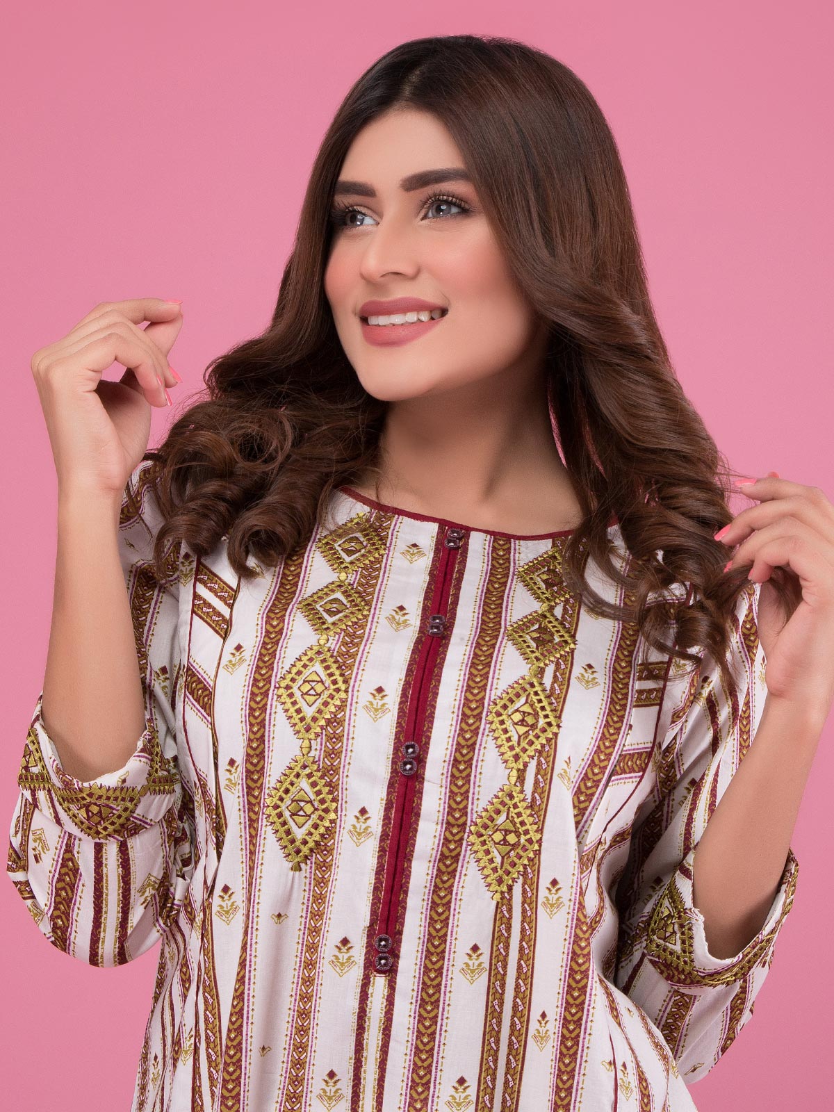 Pret 1Pc Embroidered Cambric Shirt - EWTKE20-66904