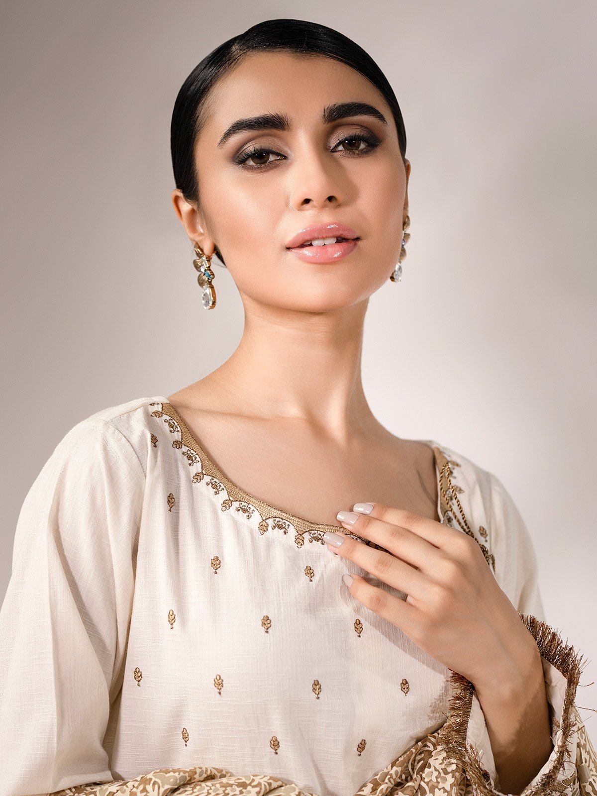 Pret 2Pc Embroidered Jacquard Shirt Dupatta - EWTKE20-67134 (2PC-D)