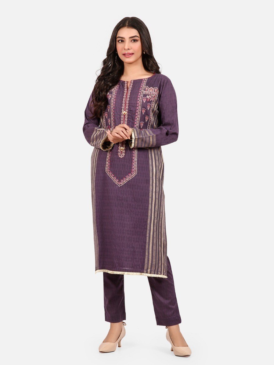 Pret 2Pc Embroidered Jacquard Shirt Trouser - EWTKE20-67304 (2-PCS)