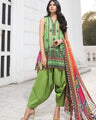EWU20V4-20045 Unstitched Green Embroidered Lawn 3 Piece
