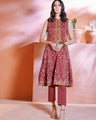 EWU20V7-20114 Unstitched Burgundy Embroidered Cambric 1 Piece