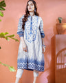 EWU20V7-20130 Unstitched Blue Embroidered Cambric 2 Piece