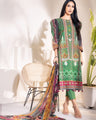 EWU20V7-20157 Unstitched Green Embroidered Cambric 3 Piece