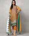EWU20W12-20188 Unstitched Orange Embroidered Khaddar 3 Piece