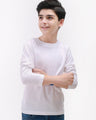 Boy's White Full Sleeves Basic Tee - EBTBF21-001