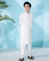 Boy's Off White Kurta Shalwar - EBTKS21-3716