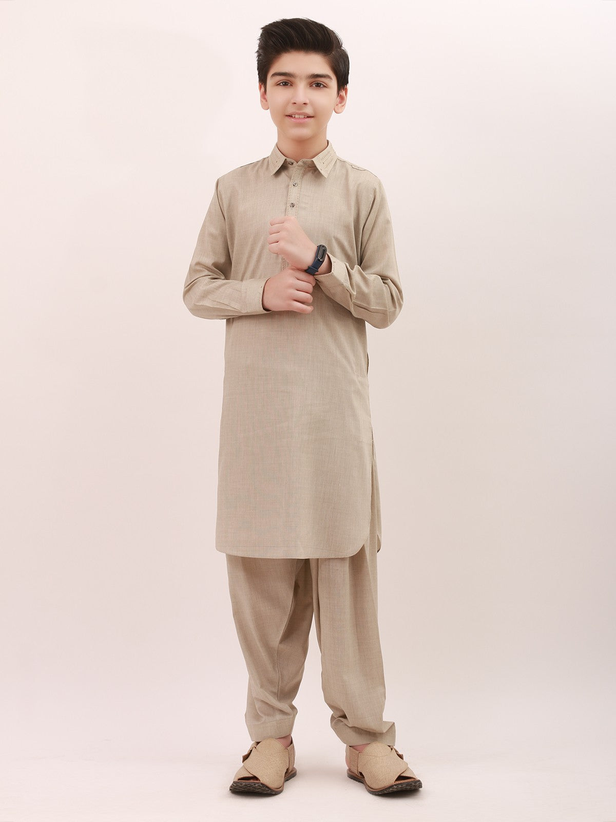 Boy's Sand Kurta Shalwar - EBTKS21-3727
