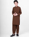 Boy's Brown Kurta Shalwar - EBTKS21-3765