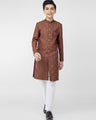 Boy's Dull Rust Sherwani Suit - EBTS21-34012