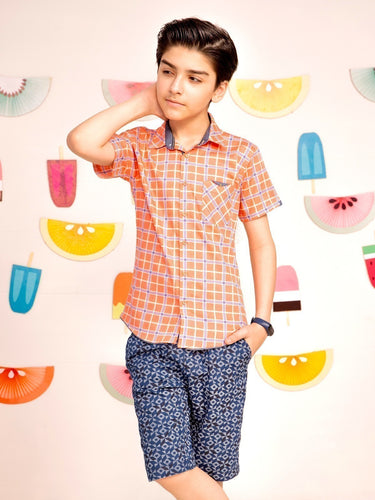 Boy's Peach Shirt - EBTS21-27316