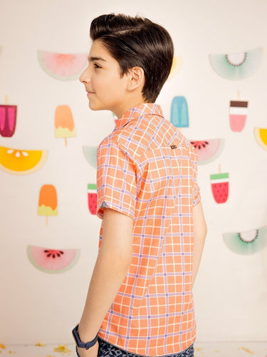 Boy's Peach Shirt - EBTS21-27316
