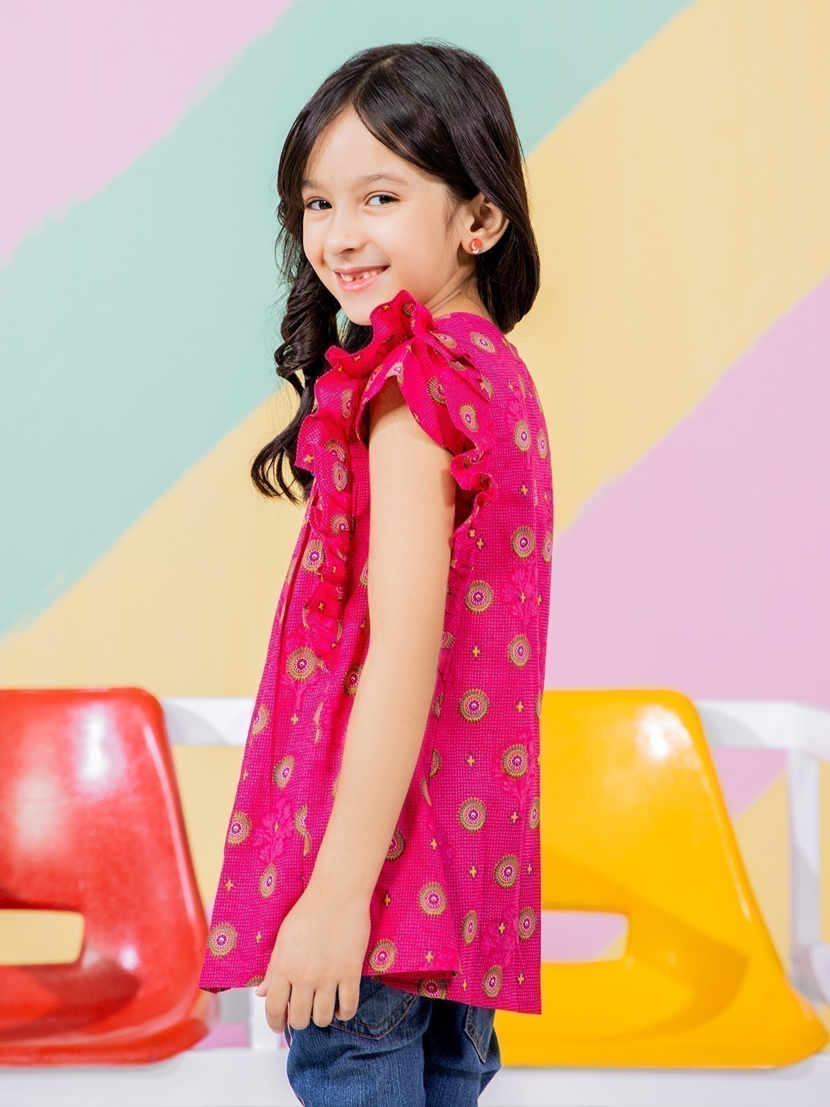 Girl's Bright Pink Frock - EGTFW21S-270
