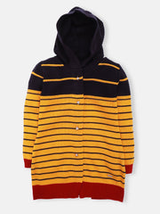 Girl's Navy & Yellow Sweater Frock - EGTF21W-002