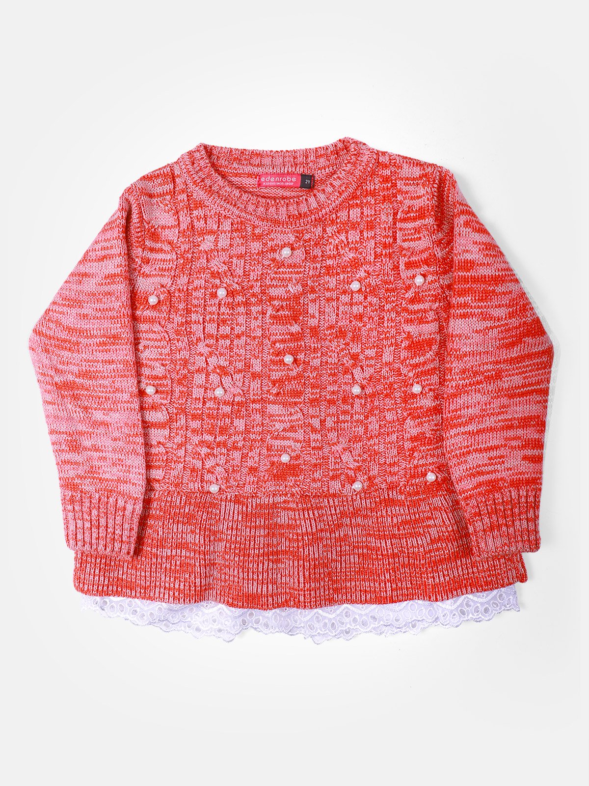 Girl's Peach Sweater Frock - EGTF21W-004