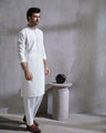 Men's White Kurta Shalwar - EMTKS21S-40906