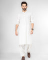 Men's Off White Kurta Shalwar - EMTKS21S-40913