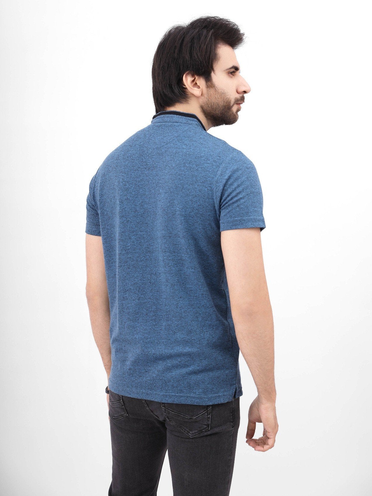 edenrobe Men's Light Blue Polo Shirt - EMTPS21-047 – edenrobe Pakistan