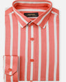 Men's Dark Peach Striped Shirt - EMTSUC21-133