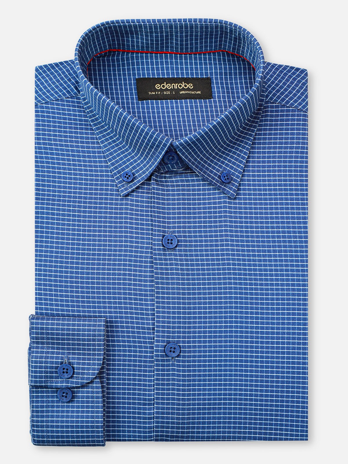 Men's Blue Checkered Shirt - EMTSUC21-154