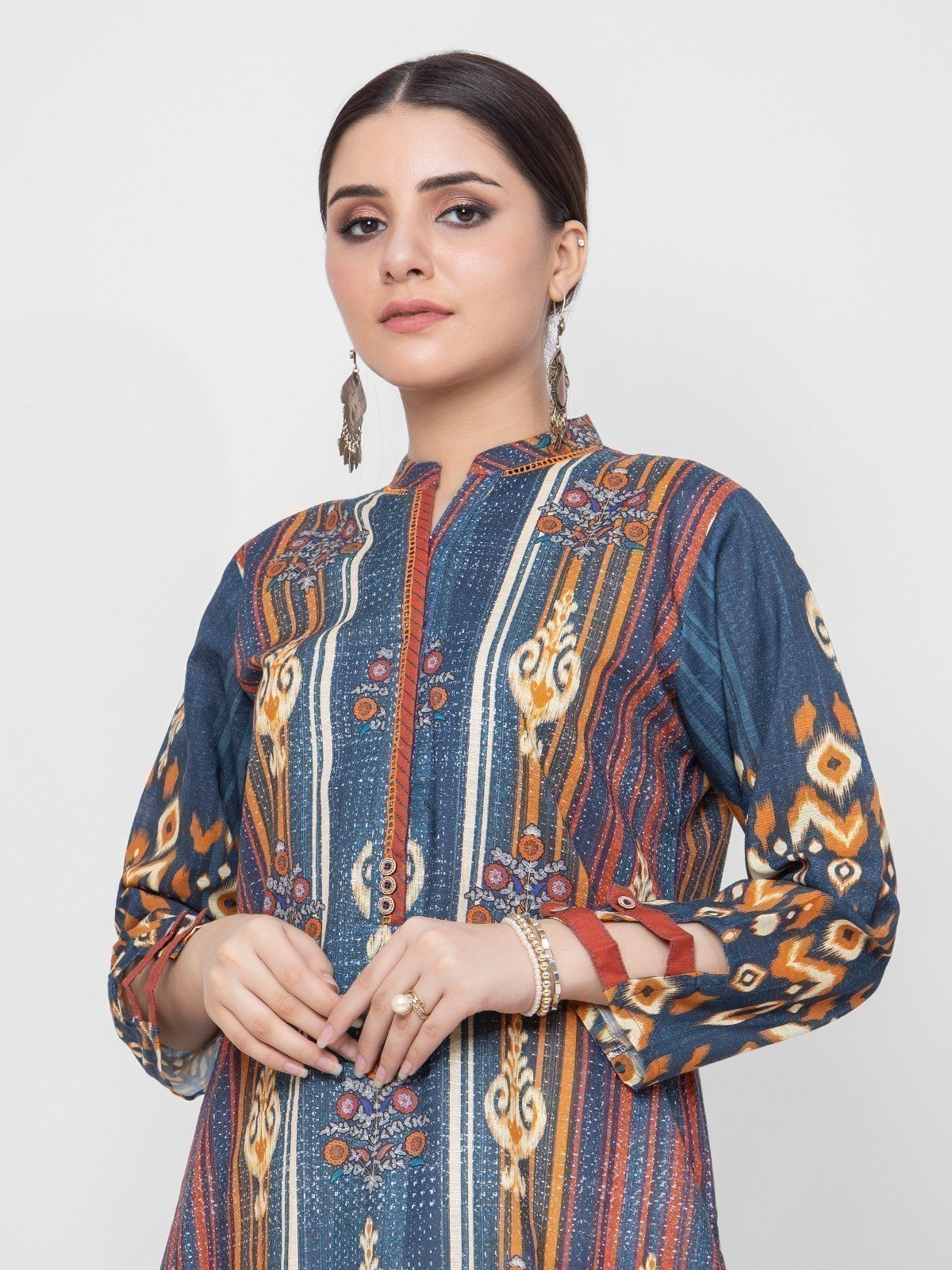edenrobe Women's Blue Multi Ready To Wear 1PC - EWTKA21-67858 ...