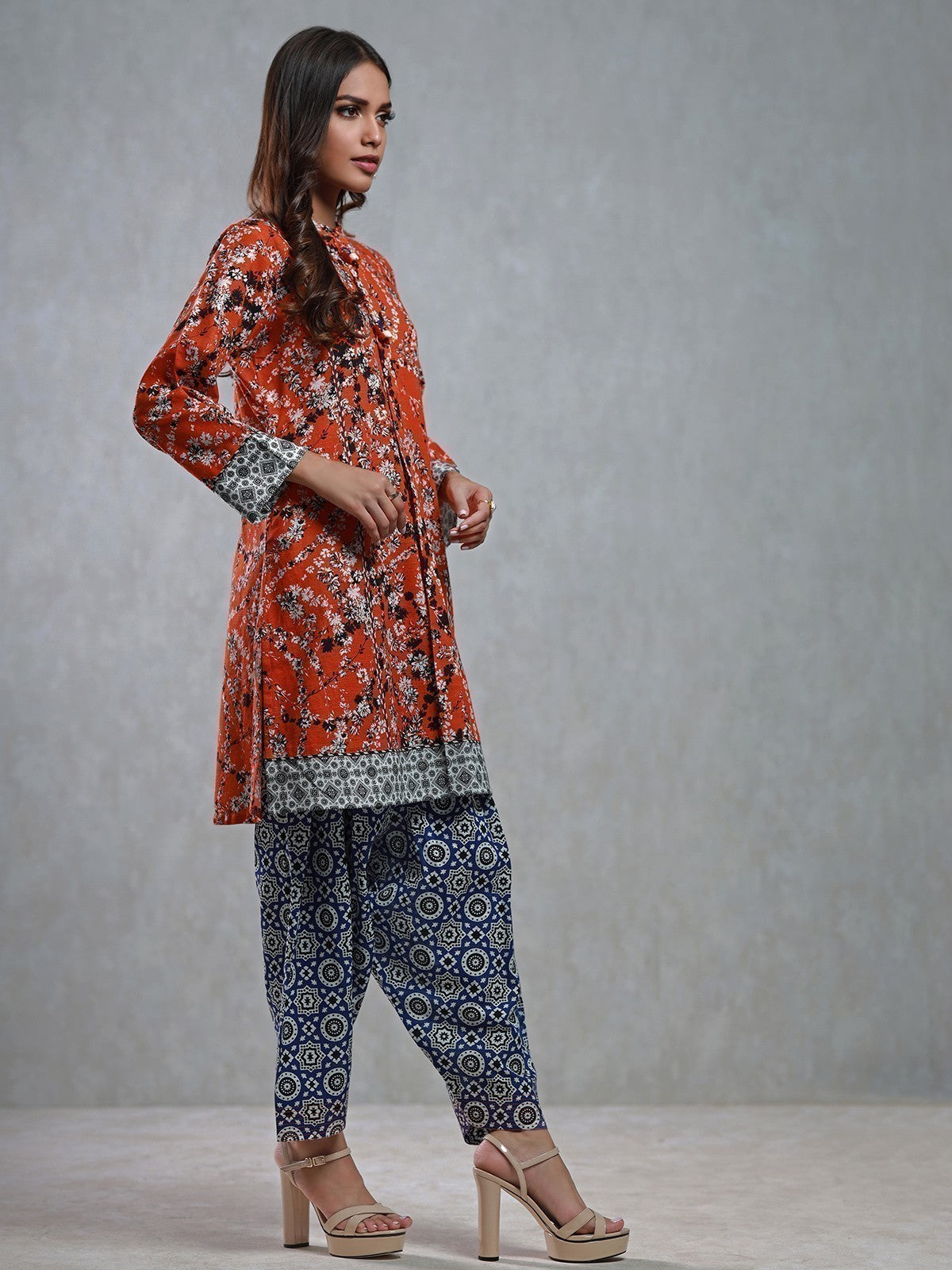 Pret 2Pc Printed Khaddar Shirt Trouser - EWTKP21-67353 (2-PCS)