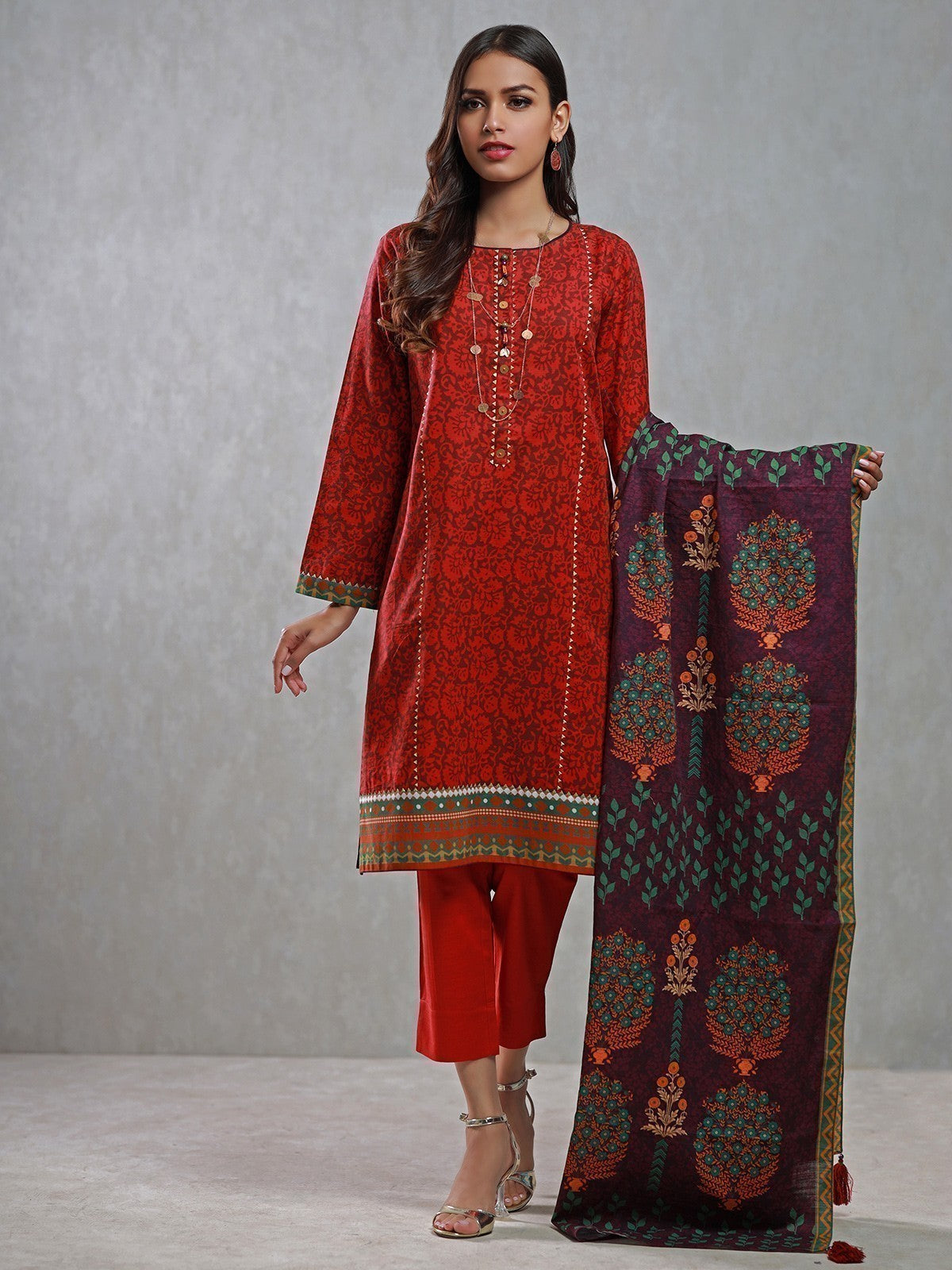 Pret 3Pc Printed Khaddar Suit - EWTKP21-67381 (3-PCS)