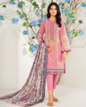 EWU21V2-20415 Unstitched Pink Embroidered Lawn 3 Piece