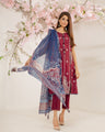 EWU21V2-20467 Unstitched Red Embroidered Lawn 3 Piece