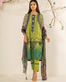 EWU21V2-20472 Unstitched Green Embroidered Lawn 3 Piece