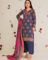 EWU21V2-20498 Unstitched Blue Embroidered Lawn 2 Piece