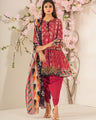 EWU21V2-20499 Unstitched Red Embroidered Lawn 2 Piece