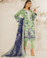 EWU21V2-20505 Unstitched Green Embroidered Lawn 2 Piece