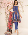 EWU21V2-20509 Unstitched Blue Embroidered Lawn 2 Piece