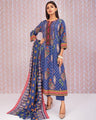 EWU21V8-21639 Unstitched Blue Embroidered Cotail 3 Piece
