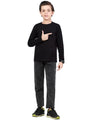 Boy's Black Full Sleeves Basic Tee - EBTBF22-001