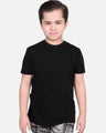 Boy's Black Half Sleeves Basic Tee - EBTBT22-002