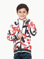 Boy's White Multi Hoodie - EBTH22-018